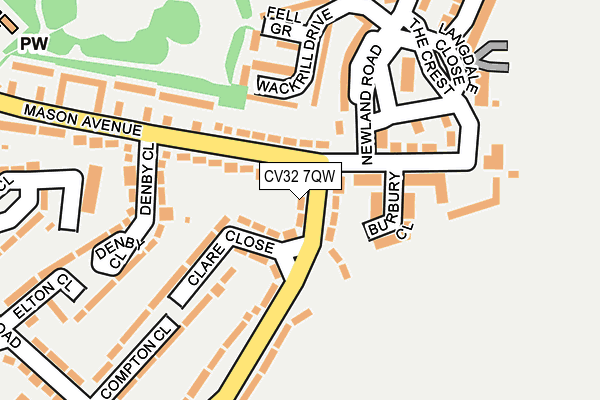 CV32 7QW map - OS OpenMap – Local (Ordnance Survey)