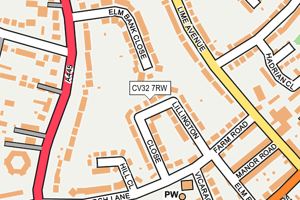 CV32 7RW map - OS OpenMap – Local (Ordnance Survey)