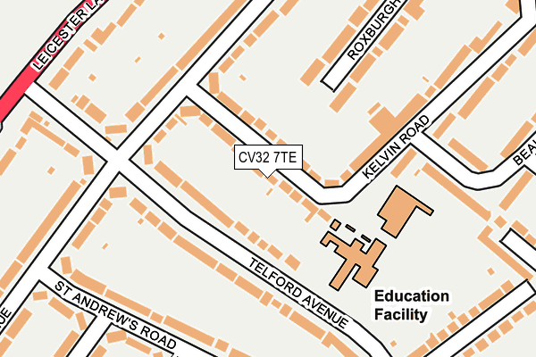 CV32 7TE map - OS OpenMap – Local (Ordnance Survey)