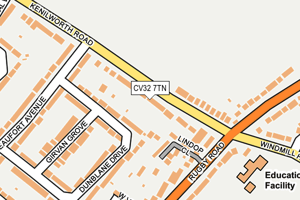 CV32 7TN map - OS OpenMap – Local (Ordnance Survey)