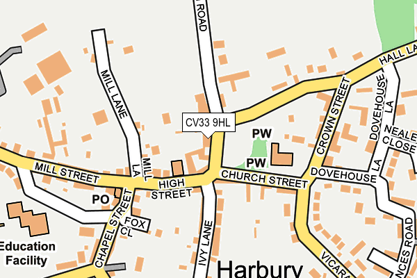 CV33 9HL map - OS OpenMap – Local (Ordnance Survey)