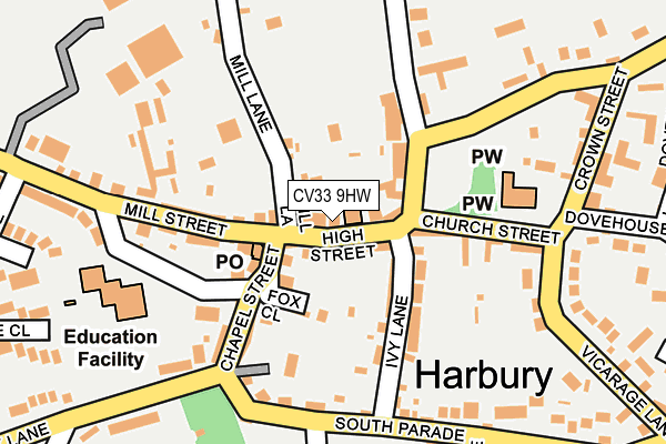 CV33 9HW map - OS OpenMap – Local (Ordnance Survey)