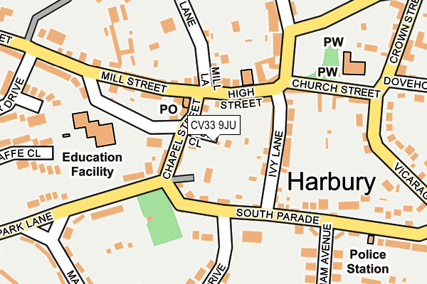 CV33 9JU map - OS OpenMap – Local (Ordnance Survey)