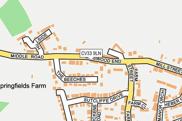 CV33 9LN map - OS OpenMap – Local (Ordnance Survey)