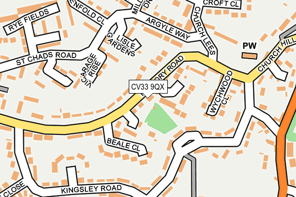 CV33 9QX map - OS OpenMap – Local (Ordnance Survey)