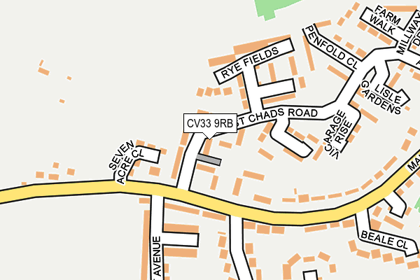 CV33 9RB map - OS OpenMap – Local (Ordnance Survey)