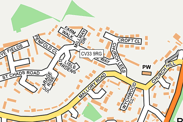 CV33 9RG map - OS OpenMap – Local (Ordnance Survey)
