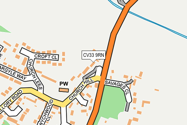 CV33 9RN map - OS OpenMap – Local (Ordnance Survey)