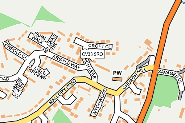 CV33 9RQ map - OS OpenMap – Local (Ordnance Survey)