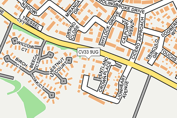 CV33 9UG map - OS OpenMap – Local (Ordnance Survey)