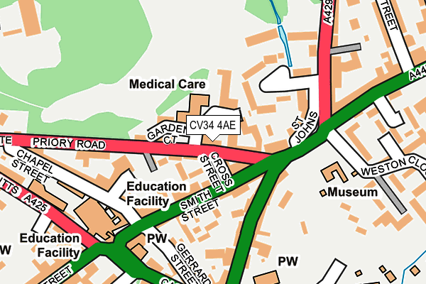 CV34 4AE map - OS OpenMap – Local (Ordnance Survey)