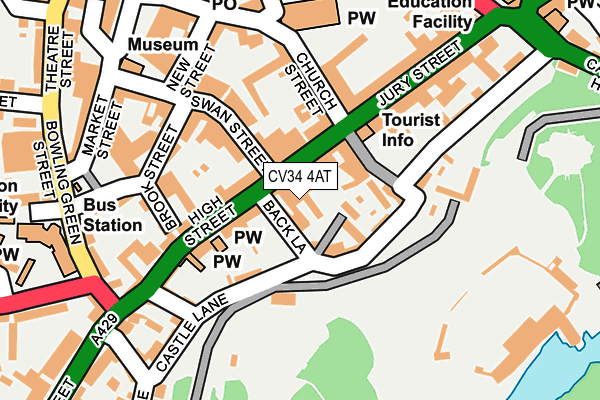 CV34 4AT map - OS OpenMap – Local (Ordnance Survey)
