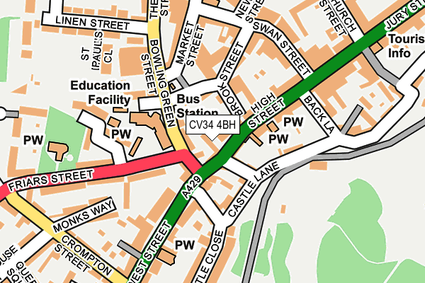 CV34 4BH map - OS OpenMap – Local (Ordnance Survey)