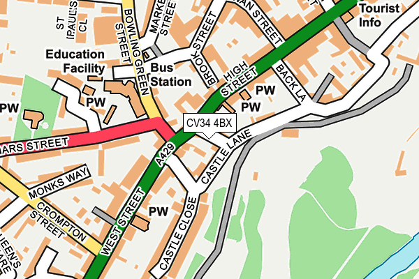 CV34 4BX map - OS OpenMap – Local (Ordnance Survey)
