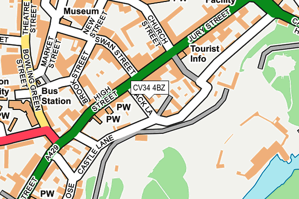 CV34 4BZ map - OS OpenMap – Local (Ordnance Survey)