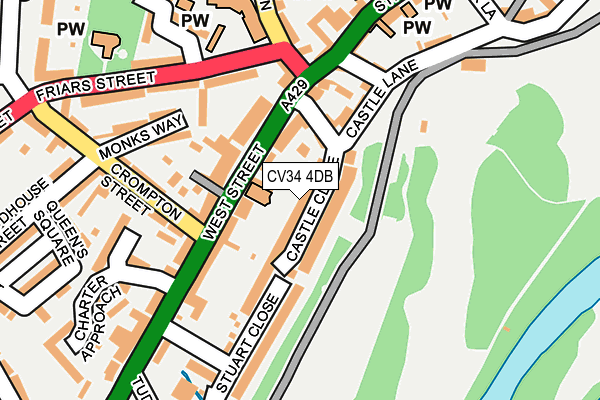 CV34 4DB map - OS OpenMap – Local (Ordnance Survey)
