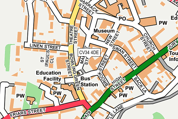 CV34 4DE map - OS OpenMap – Local (Ordnance Survey)