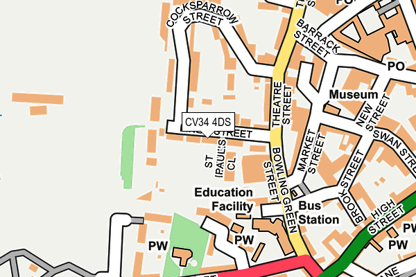 CV34 4DS map - OS OpenMap – Local (Ordnance Survey)