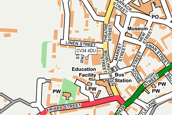 CV34 4DU map - OS OpenMap – Local (Ordnance Survey)
