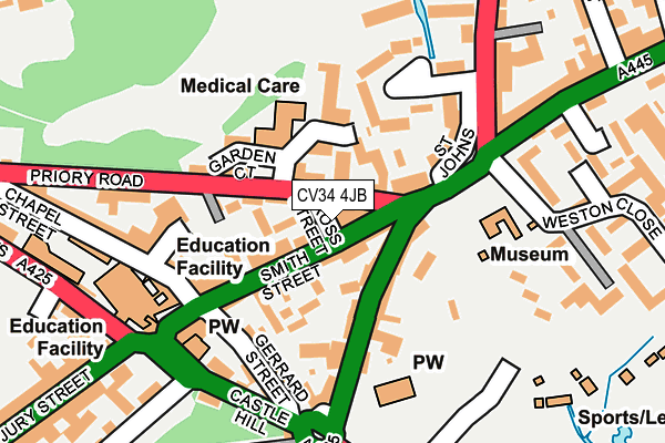 CV34 4JB map - OS OpenMap – Local (Ordnance Survey)