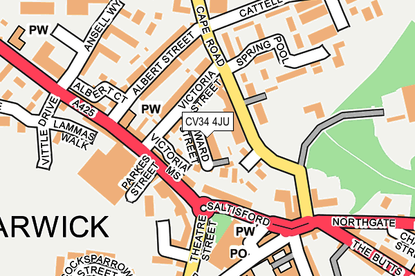 CV34 4JU map - OS OpenMap – Local (Ordnance Survey)