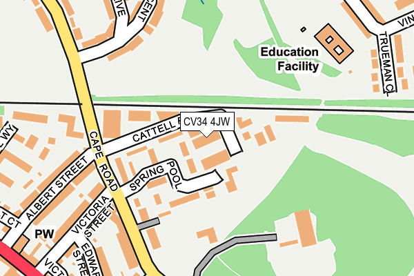 CV34 4JW map - OS OpenMap – Local (Ordnance Survey)