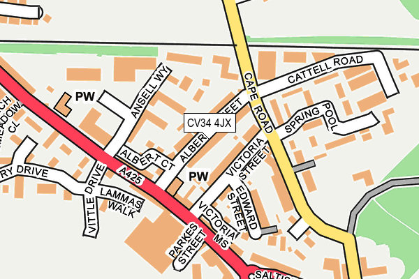 CV34 4JX map - OS OpenMap – Local (Ordnance Survey)