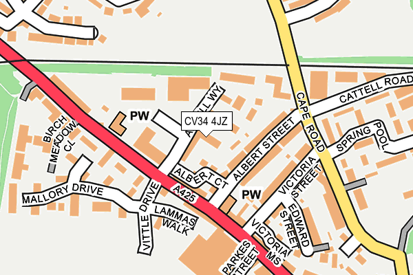 CV34 4JZ map - OS OpenMap – Local (Ordnance Survey)