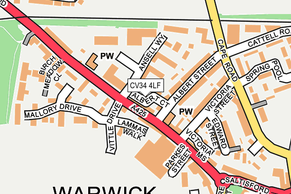 CV34 4LF map - OS OpenMap – Local (Ordnance Survey)