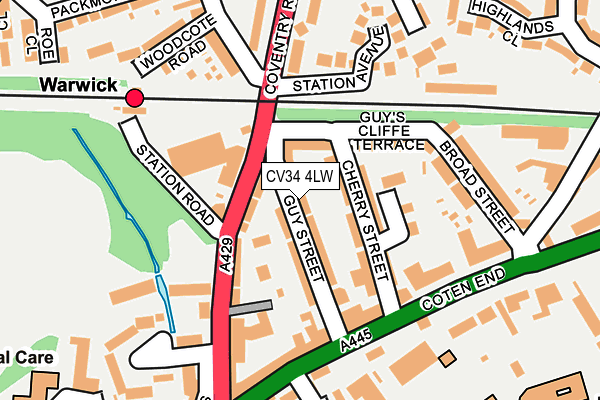 CV34 4LW map - OS OpenMap – Local (Ordnance Survey)
