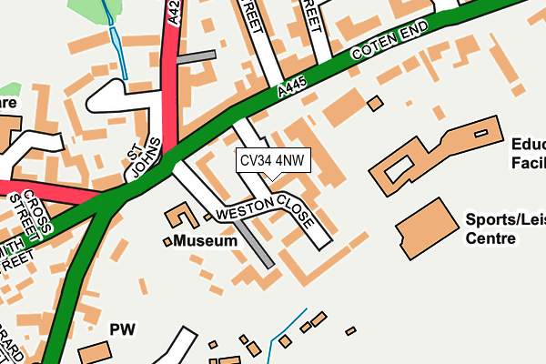 CV34 4NW map - OS OpenMap – Local (Ordnance Survey)