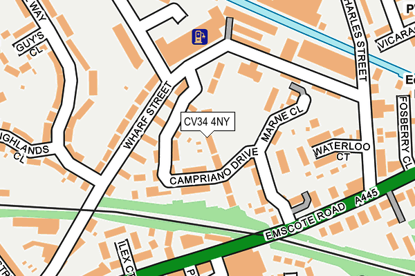 CV34 4NY map - OS OpenMap – Local (Ordnance Survey)