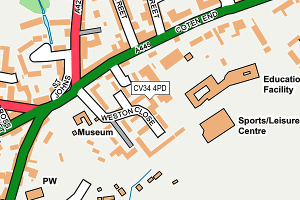 CV34 4PD map - OS OpenMap – Local (Ordnance Survey)