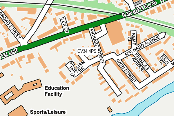 CV34 4PS map - OS OpenMap – Local (Ordnance Survey)