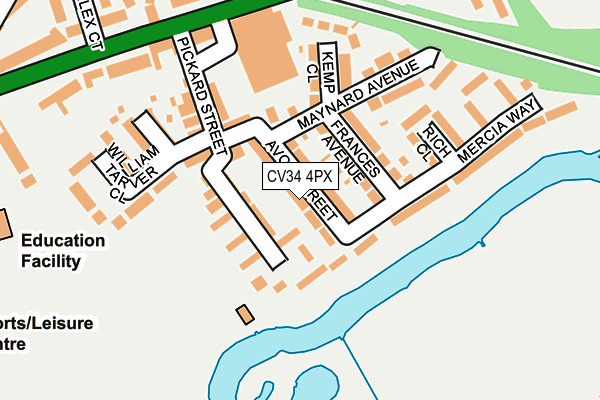 CV34 4PX map - OS OpenMap – Local (Ordnance Survey)