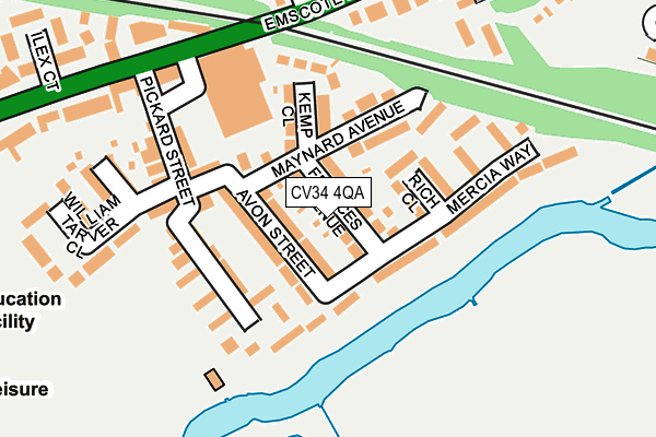 CV34 4QA map - OS OpenMap – Local (Ordnance Survey)