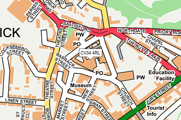 CV34 4RL map - OS OpenMap – Local (Ordnance Survey)