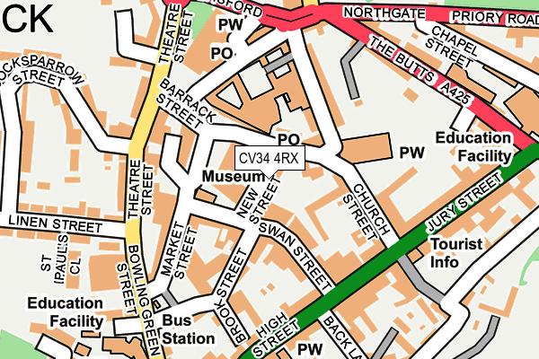 CV34 4RX map - OS OpenMap – Local (Ordnance Survey)