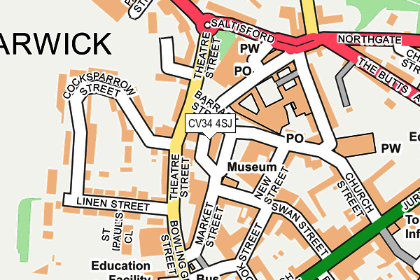 CV34 4SJ map - OS OpenMap – Local (Ordnance Survey)