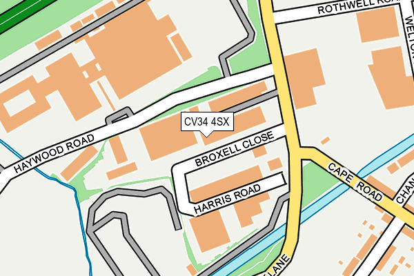 CV34 4SX map - OS OpenMap – Local (Ordnance Survey)