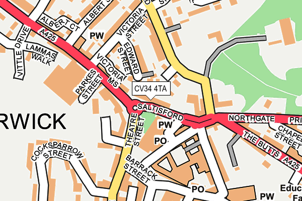 CV34 4TA map - OS OpenMap – Local (Ordnance Survey)