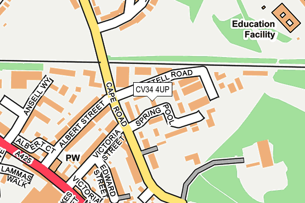CV34 4UP map - OS OpenMap – Local (Ordnance Survey)