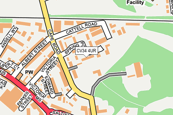 CV34 4UR map - OS OpenMap – Local (Ordnance Survey)