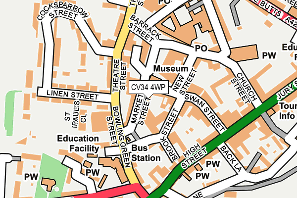 CV34 4WP map - OS OpenMap – Local (Ordnance Survey)