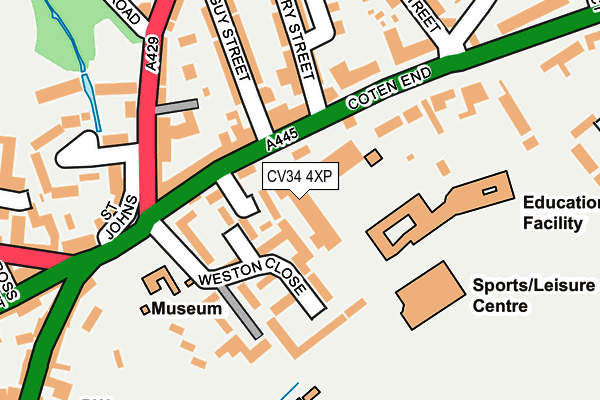 CV34 4XP map - OS OpenMap – Local (Ordnance Survey)