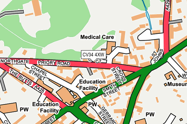 CV34 4XW map - OS OpenMap – Local (Ordnance Survey)