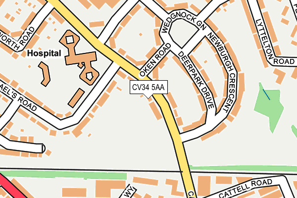 CV34 5AA map - OS OpenMap – Local (Ordnance Survey)