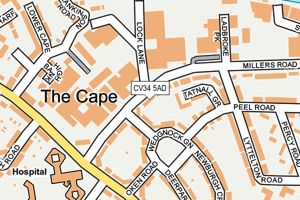 CV34 5AD map - OS OpenMap – Local (Ordnance Survey)