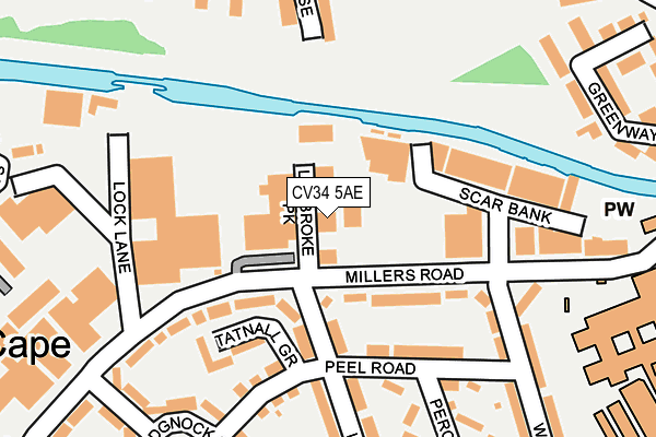 CV34 5AE map - OS OpenMap – Local (Ordnance Survey)