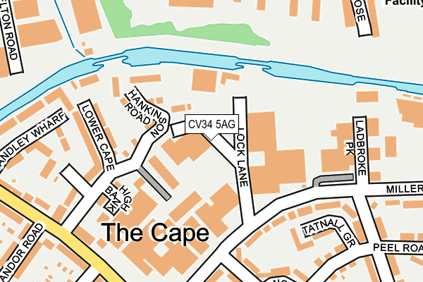 CV34 5AG map - OS OpenMap – Local (Ordnance Survey)
